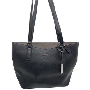 Calvin Klein Black Large Saffiano Leather Tote Bag